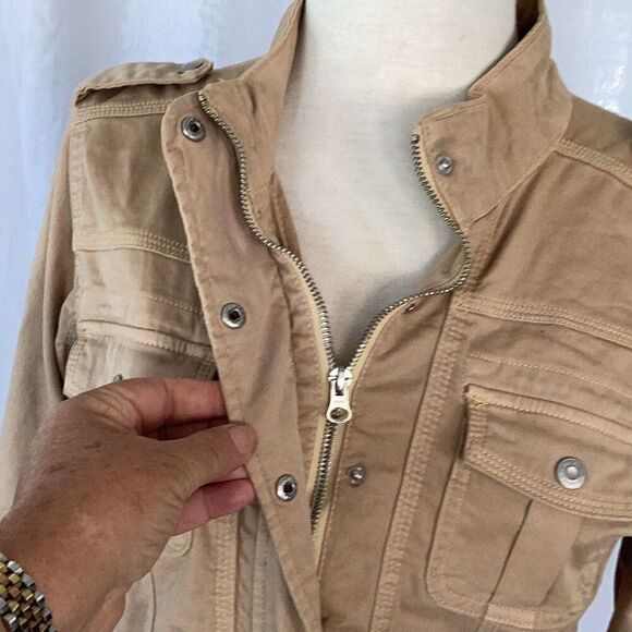 Kensie Jeans Lightweight Zip Up Utility Jacket Stretch Women’s Medium - Picture 5 of 7